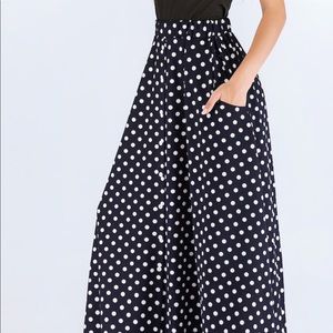 polka dotted skirt